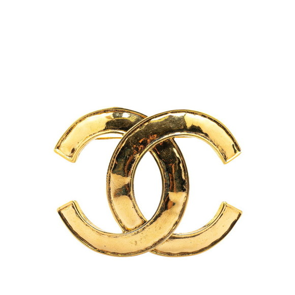 CHANEL Vintage Gold Logo Brooch - Picture 1 of 5